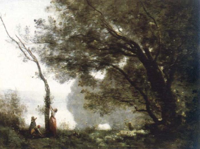Jean Baptiste Camille  Corot souvenir de mortefontaine Sweden oil painting art